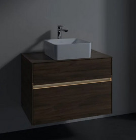 Тумба під раковину Villeroy & Boch Collaro 80х50 см з підсвічуванням ДСП дуб аризона C037B0VH