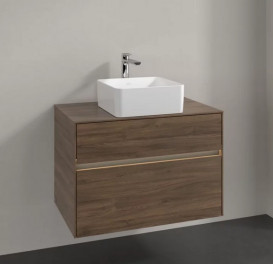 Тумба під раковину Villeroy & Boch Collaro 80х50 см з підсвічуванням ДСП дуб аризона C037B0VH