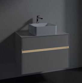 Тумба під раковину Villeroy & Boch Collaro 80х50 см із підсвічуванням ДСП м'який сірий C037B0VK