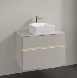 Тумба під раковину Villeroy & Boch Collaro 80х50 см із підсвічуванням ДСП м'який сірий C037B0VK