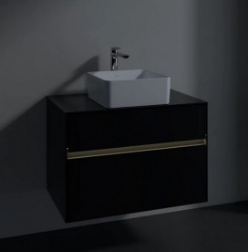 Тумба под раковину Villeroy & Boch Collaro 80х50 см с подсветкой МДФ черный матовый лак C037B0PD