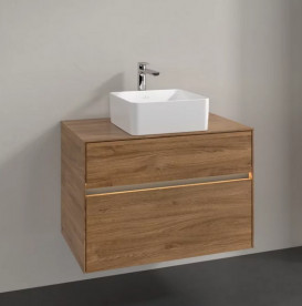 Тумба под раковину Villeroy & Boch Collaro 80х50 см с подсветкой ДСП дуб канзас C037B0RH