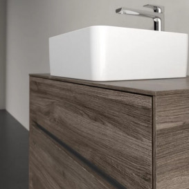 Тумба под раковину Villeroy & Boch Collaro 80х50 см с подсветкой ДСП каменный дуб C037B0RK
