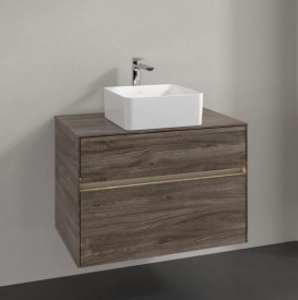 Тумба под раковину Villeroy & Boch Collaro 80х50 см с подсветкой ДСП каменный дуб C037B0RK