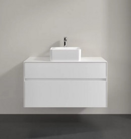 Тумба під раковину Villeroy & Boch Collaro 100х50 см з підсвічуванням МДФ білий C038B0DH