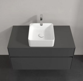 Тумба під раковину Villeroy & Boch Collaro 100х50 см із підсвічуванням МДФ глянсовий сірий C038B0FP