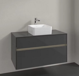 Тумба под раковину Villeroy & Boch Collaro 100х50 см с подсветкой МДФ глянцевый серый C038B0FP