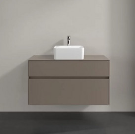 Тумба под раковину Villeroy & Boch Collaro 100х50 см с подсветкой ДСП трюфель серый C038B0VG