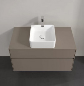 Тумба под раковину Villeroy & Boch Collaro 100х50 см с подсветкой ДСП трюфель серый C038B0VG