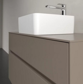 Тумба под раковину Villeroy & Boch Collaro 100х50 см с подсветкой ДСП трюфель серый C038B0VG