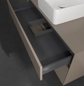 Тумба под раковину Villeroy & Boch Collaro 100х50 см с подсветкой ДСП трюфель серый C038B0VG