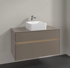 Тумба под раковину Villeroy & Boch Collaro 100х50 см с подсветкой ДСП трюфель серый C038B0VG