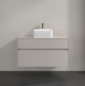 Тумба під раковину Villeroy & Boch Collaro 100х50 см із підсвічуванням ДСП м'який сірий C038B0VK