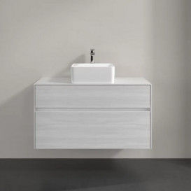 Тумба під раковину Villeroy & Boch Collaro 100х50 см із підсвічуванням ДСП біле дерево C038B0E8