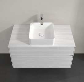 Тумба під раковину Villeroy & Boch Collaro 100х50 см із підсвічуванням ДСП біле дерево C038B0E8