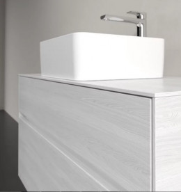 Тумба під раковину Villeroy & Boch Collaro 100х50 см із підсвічуванням ДСП біле дерево C038B0E8