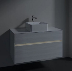 Тумба під раковину Villeroy & Boch Collaro 100х50 см із підсвічуванням ДСП біле дерево C038B0E8