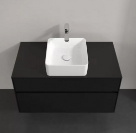 Тумба під раковину Villeroy & Boch Collaro 100х50 см із підсвічуванням МДФ чорний матовий лак C038B0PD