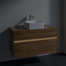 Тумба під раковину Villeroy & Boch Collaro 100х50 см з підсвічуванням дуб канзас C038B0RH