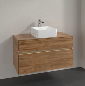 Тумба під раковину Villeroy & Boch Collaro 100х50 см з підсвічуванням дуб канзас C038B0RH
