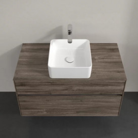 Тумба под раковину Villeroy & Boch Collaro 100х50 см с подсветкой ДСП каменный дуб C038B0RK