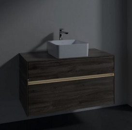 Тумба под раковину Villeroy & Boch Collaro 100х50 см с подсветкой ДСП каменный дуб C038B0RK