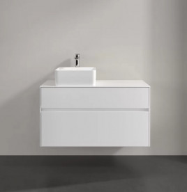 Тумба под раковину Villeroy & Boch Collaro 100х50 см с подсветкой ДСП матовый белый C039B0MS