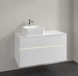 Тумба под раковину Villeroy & Boch Collaro 100х50 см с подсветкой ДСП матовый белый C039B0MS