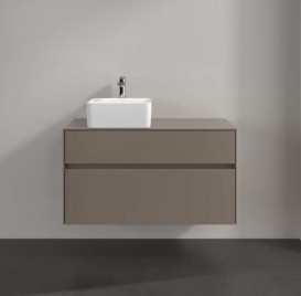 Тумба под раковину Villeroy & Boch Collaro 100х50 см с подсветкой ДСП трюфель серый C039B0VG