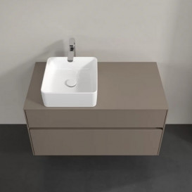 Тумба под раковину Villeroy & Boch Collaro 100х50 см с подсветкой ДСП трюфель серый C039B0VG