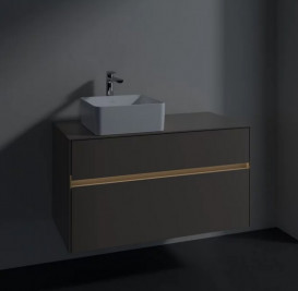 Тумба под раковину Villeroy & Boch Collaro 100х50 см с подсветкой ДСП трюфель серый C039B0VG
