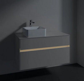 Тумба під раковину Villeroy & Boch Collaro 100х50 см із підсвічуванням ДСП м'який сірий C039B0VK