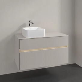 Тумба під раковину Villeroy & Boch Collaro 100х50 см із підсвічуванням ДСП м'який сірий C039B0VK