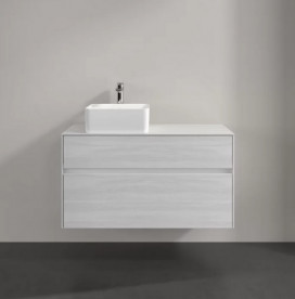 Тумба під раковину Villeroy & Boch Collaro 100х50 см із підсвічуванням ДСП біле дерево C039B0E8