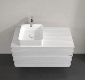 Тумба під раковину Villeroy & Boch Collaro 100х50 см із підсвічуванням ДСП біле дерево C039B0E8