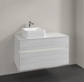 Тумба під раковину Villeroy & Boch Collaro 100х50 см із підсвічуванням ДСП біле дерево C039B0E8