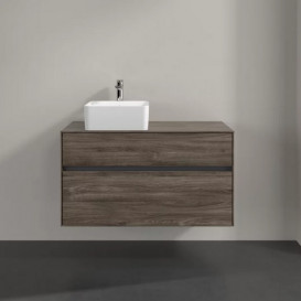 Тумба под раковину Villeroy & Boch Collaro 100х50 см с подсветкой ДСП каменный дуб C039B0RK