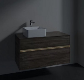 Тумба под раковину Villeroy & Boch Collaro 100х50 см с подсветкой ДСП каменный дуб C039B0RK