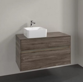 Тумба под раковину Villeroy & Boch Collaro 100х50 см с подсветкой ДСП каменный дуб C039B0RK