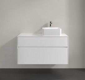 Тумба під раковину Villeroy & Boch Collaro 100х50 см з підсвічуванням МДФ глянсовий білий C040B0DH