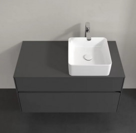 Тумба под раковину Villeroy & Boch Collaro 100х50 см с подсветкой МДФ глянцевый серый C040B0FP