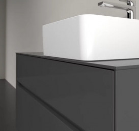 Тумба под раковину Villeroy & Boch Collaro 100х50 см с подсветкой МДФ глянцевый серый C040B0FP