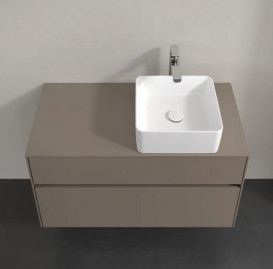 Тумба под раковину Villeroy & Boch Collaro 100х50 см с подсветкой ДСП трюфель серый C040B0VG