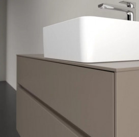 Тумба под раковину Villeroy & Boch Collaro 100х50 см с подсветкой ДСП трюфель серый C040B0VG