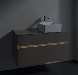 Тумба под раковину Villeroy & Boch Collaro 100х50 см с подсветкой ДСП трюфель серый C040B0VG