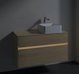 Тумба под раковину Villeroy & Boch Collaro 100х50 см с подсветкой ДСП северный дуб C040B0VJ