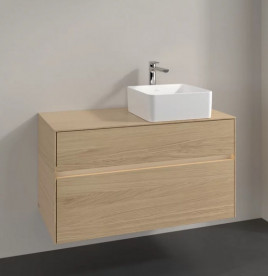 Тумба под раковину Villeroy & Boch Collaro 100х50 см с подсветкой ДСП северный дуб C040B0VJ