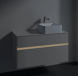 Тумба під раковину Villeroy&Boch Collaro 100х50 см з підсвічуванням ДСП м'який сірий C040B0VK