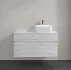 Тумба під раковину Villeroy & Boch Collaro 100х50 см із підсвічуванням ДСП біле дерево C040B0E8