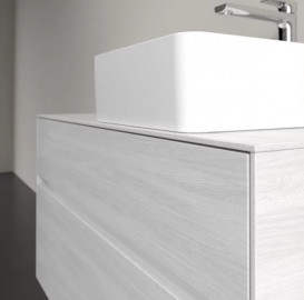 Тумба під раковину Villeroy & Boch Collaro 100х50 см із підсвічуванням ДСП біле дерево C040B0E8